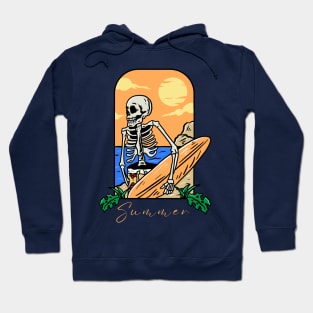 Summer Skeleton Surfer Hoodie